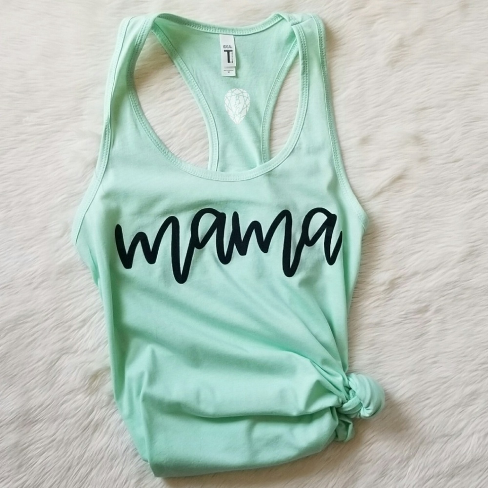 Mint Mama Racerback Women's Tank Top Mom Shirts